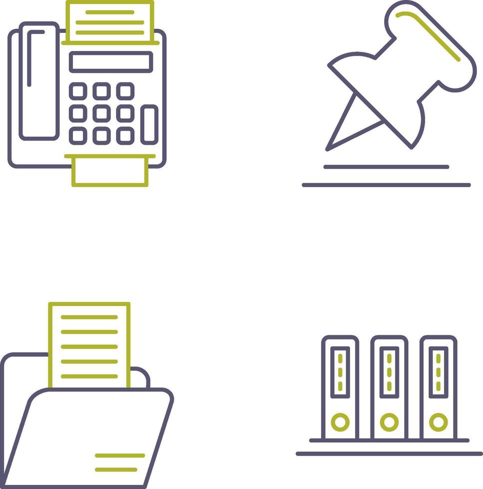 Fax Machine and Pin Icon vector