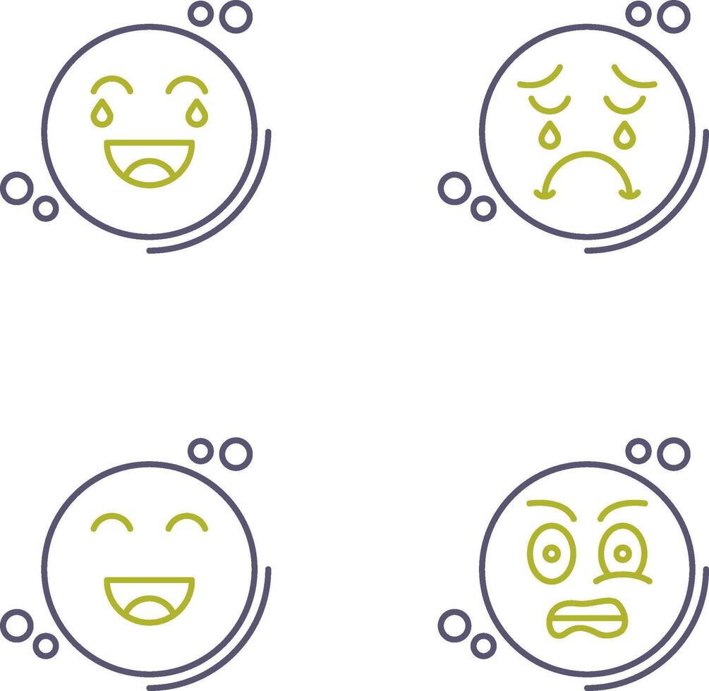 Loughing and Unhappy Icon vector