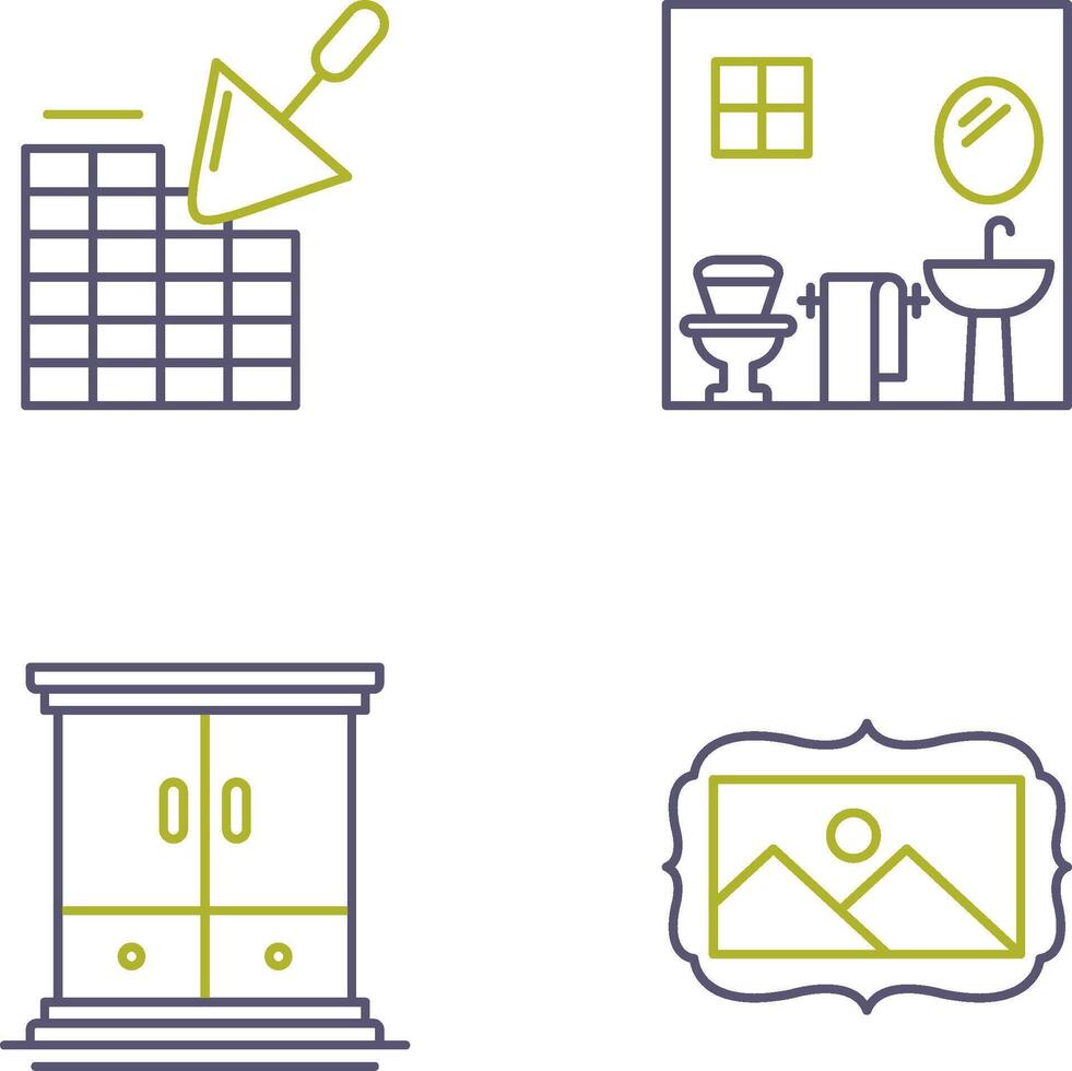Brickwall and Bathroom Icon vector
