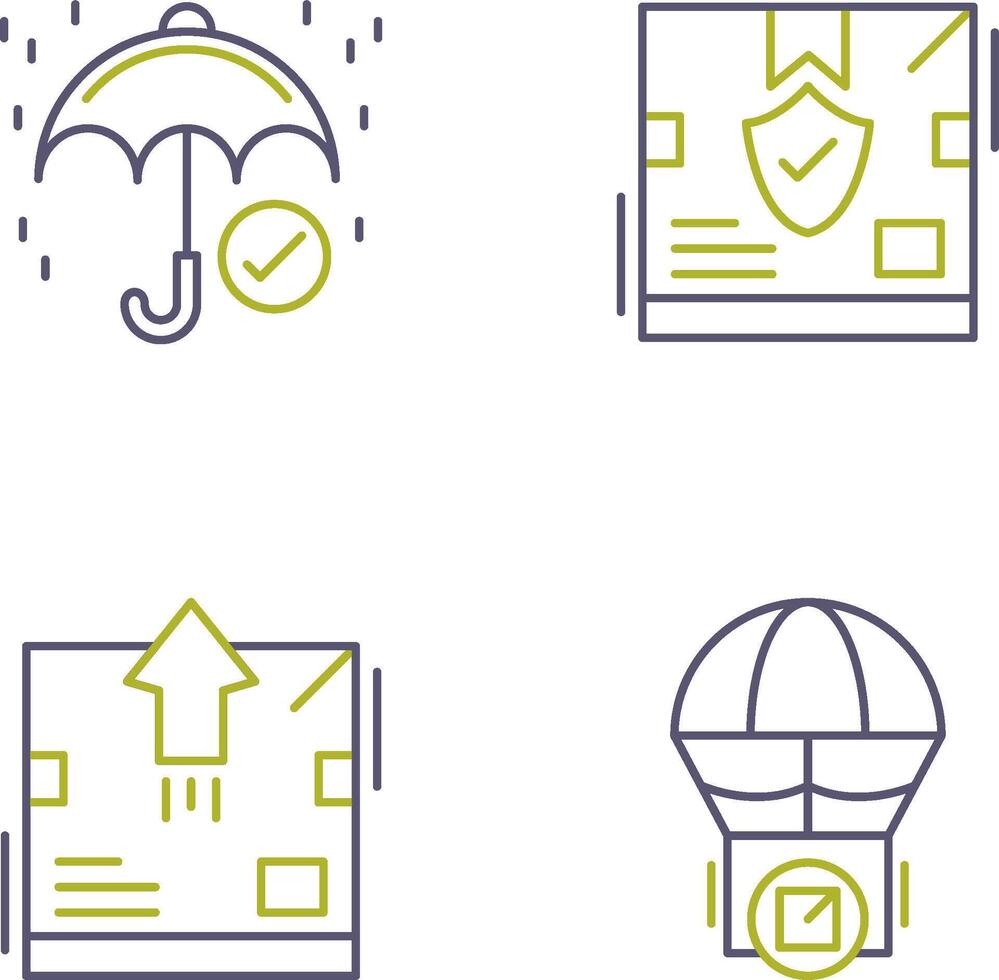 keep dry and delivery box Icon vector