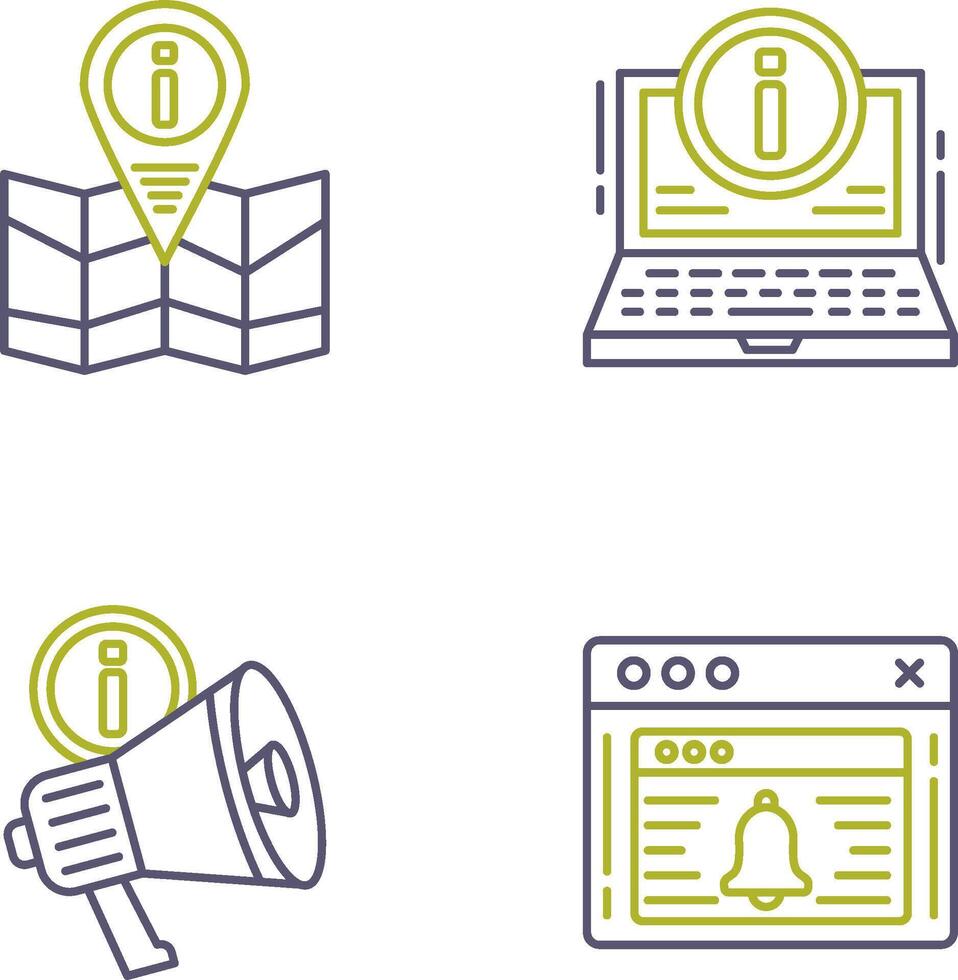 information point and laptop Icon vector