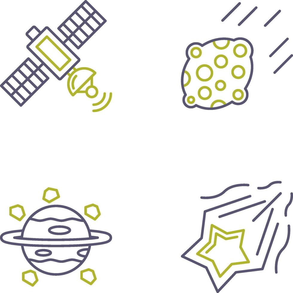 satelite and asteroid Icon vector