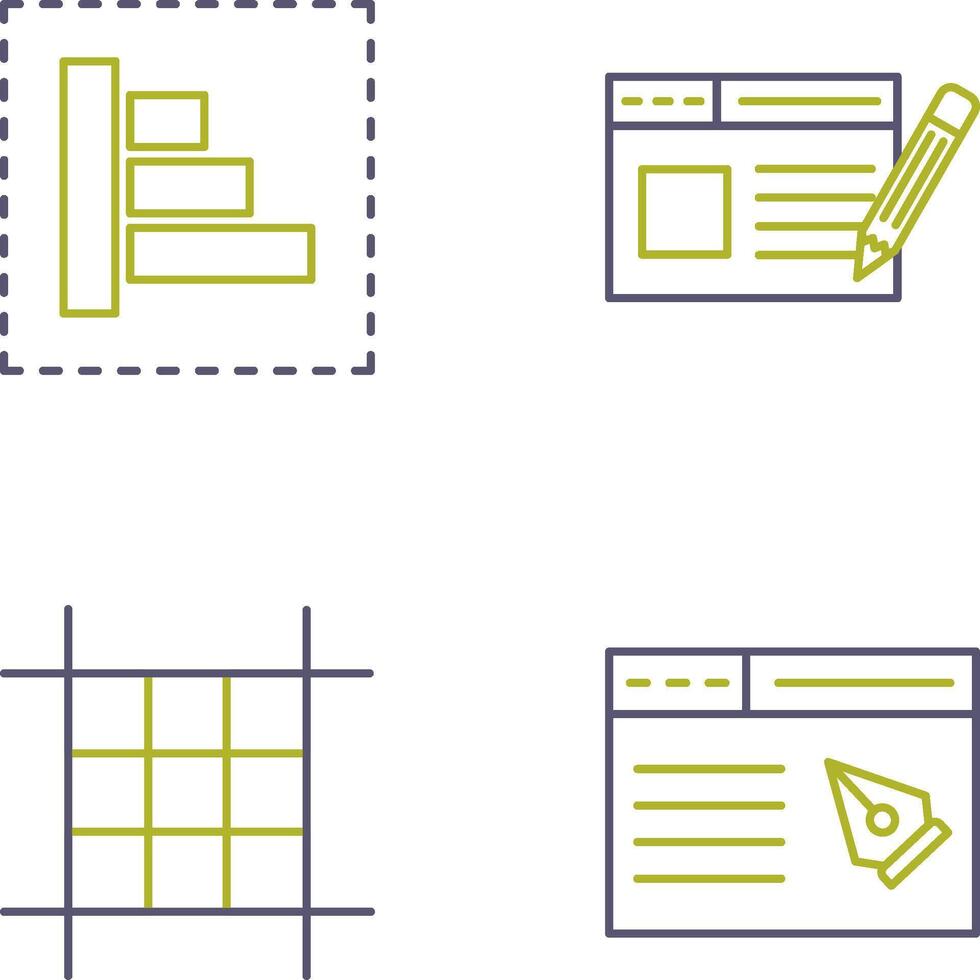 Object Alignment and Web Page Icon vector
