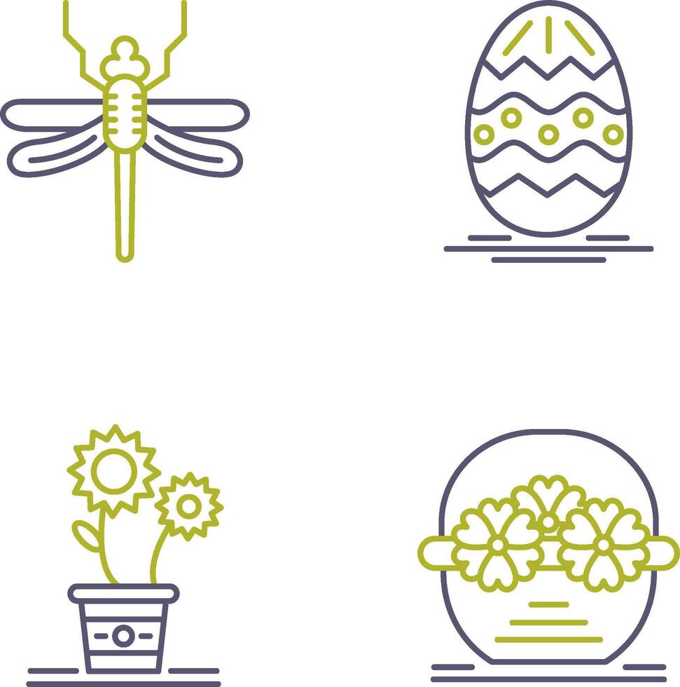 Dragonfly and Easter Icon vector