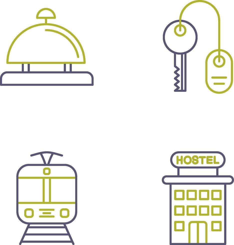 Room key and Desk Bell Icon vector