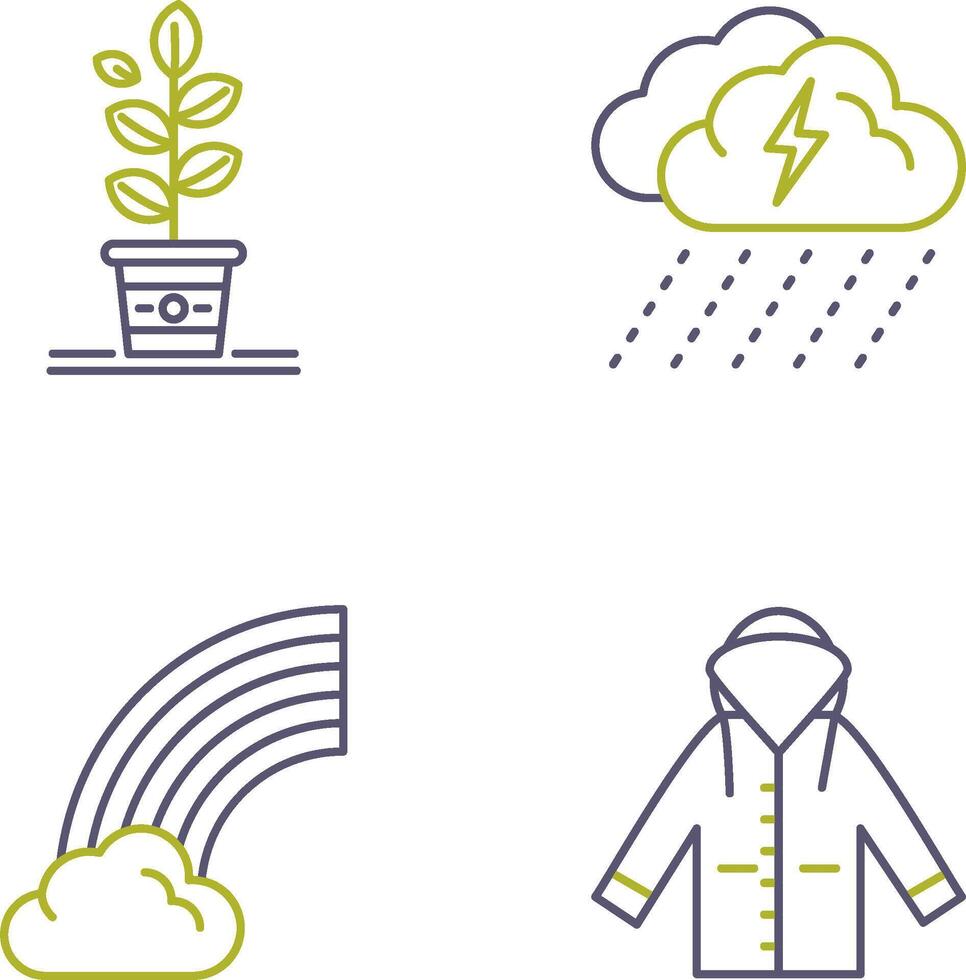 Planting and Rainy Day Icon vector