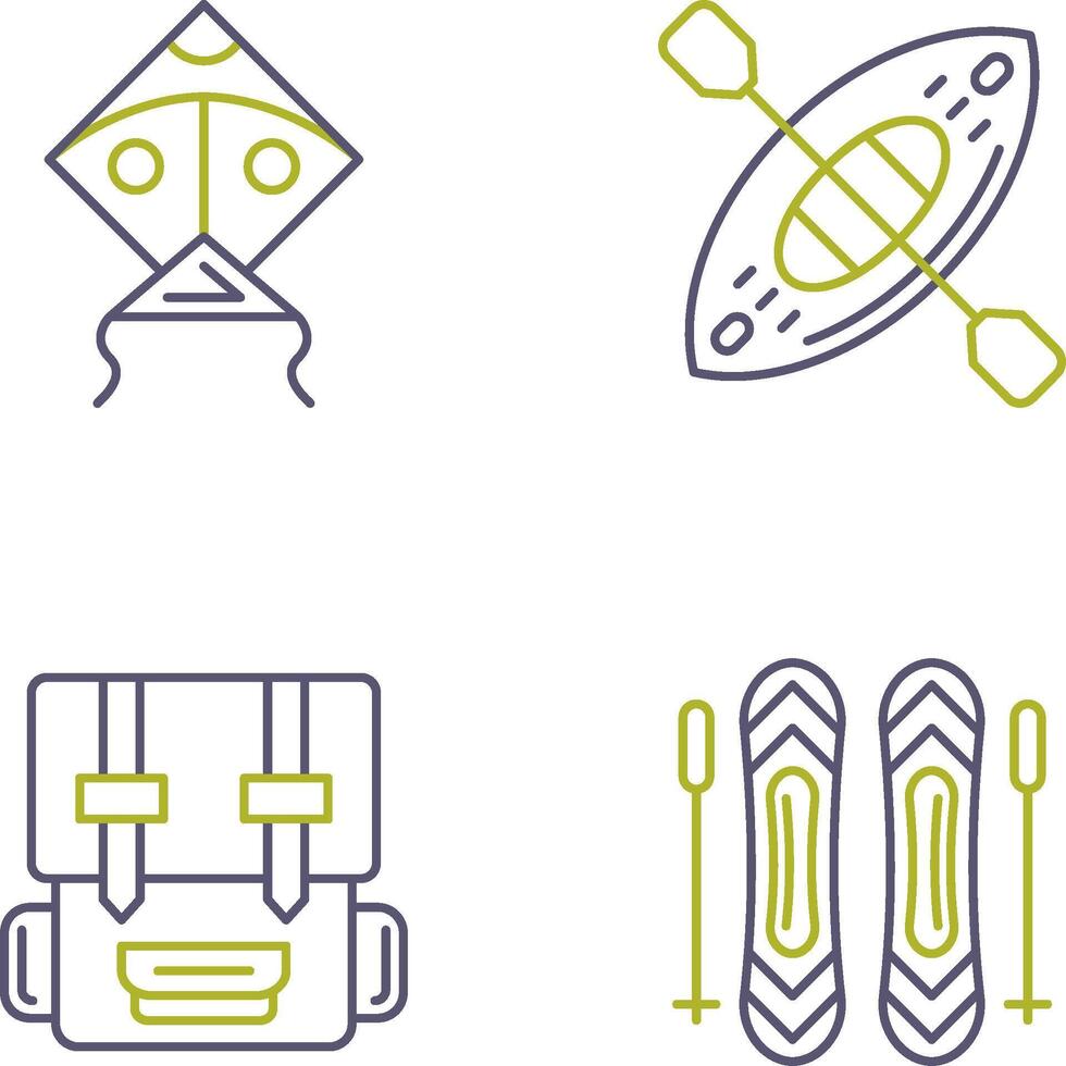Kite and Kayak Icon vector