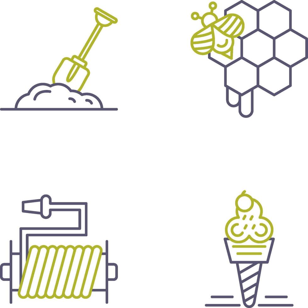 Digging and Honeycomb Icon vector