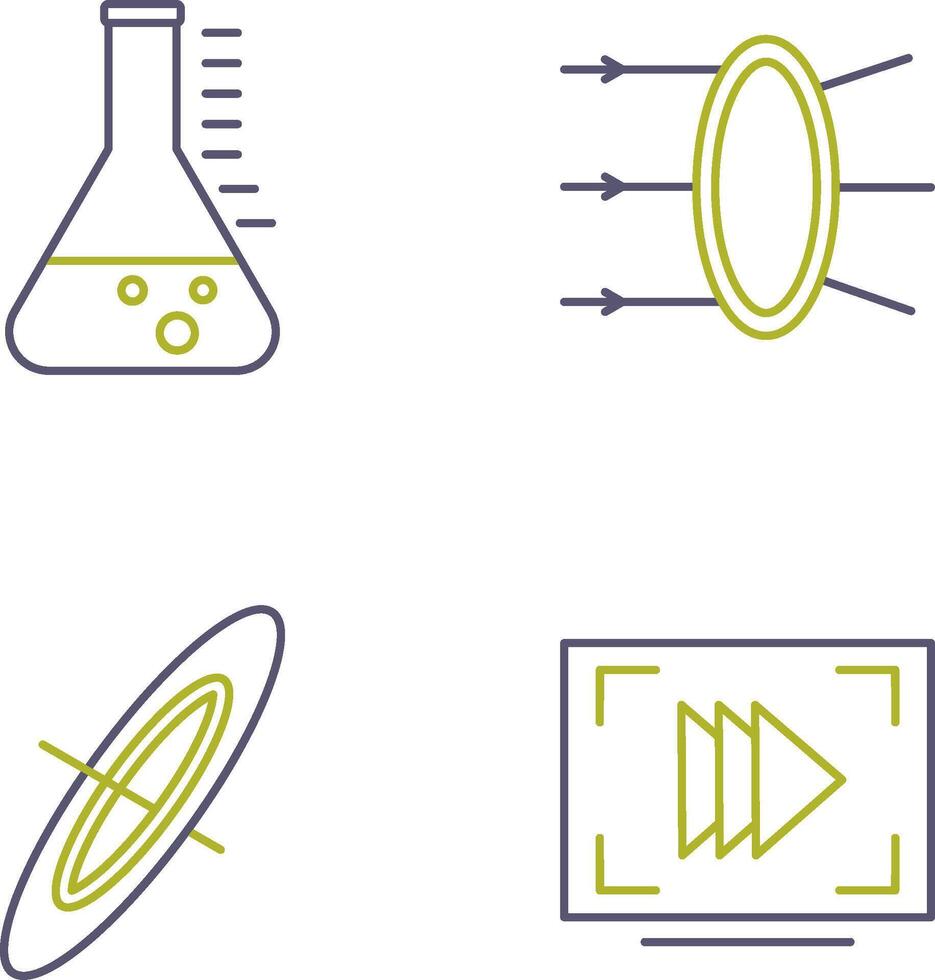 Refraction and beaker Icon vector