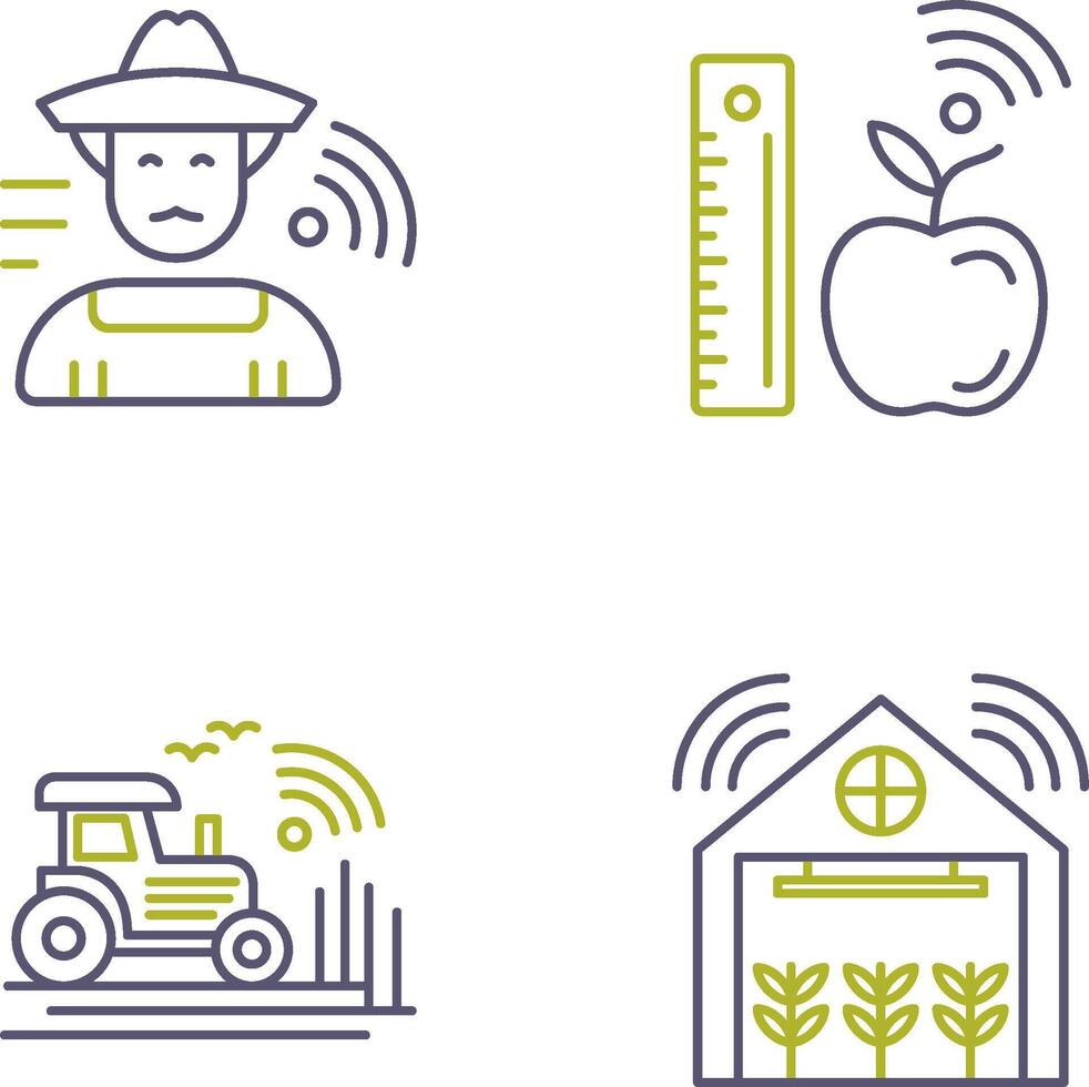 Farmer and Measure and Measure Icon vector