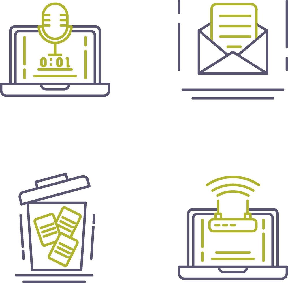 Voice Recorder and Email Icon vector