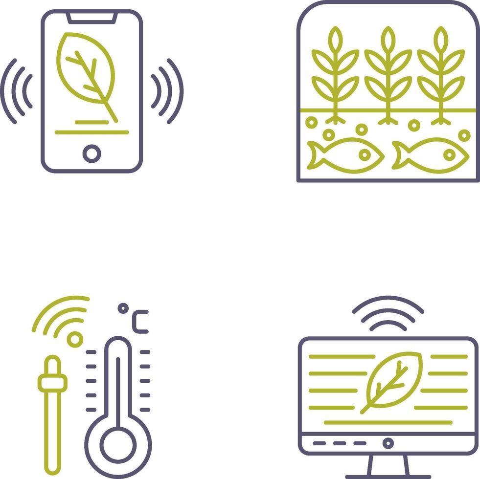 Smart Phone and Hydroponic Icon vector