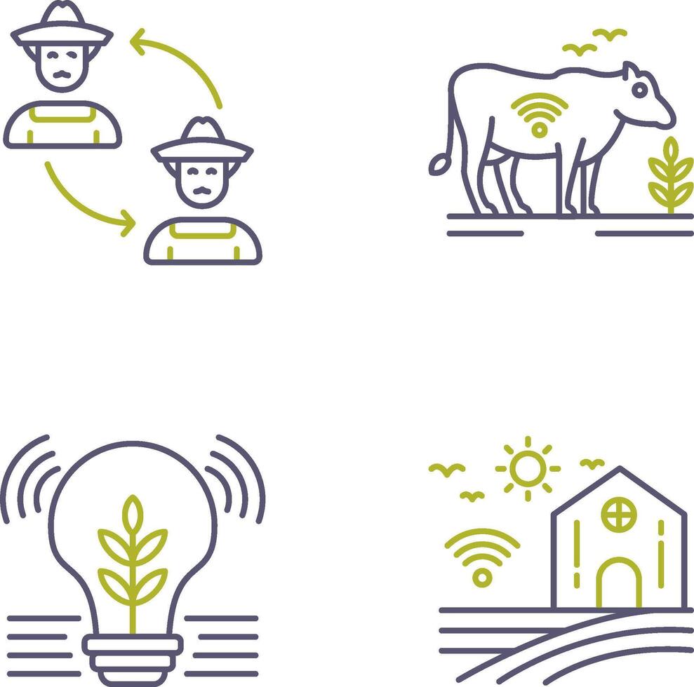 Connect and Cattle Icon vector