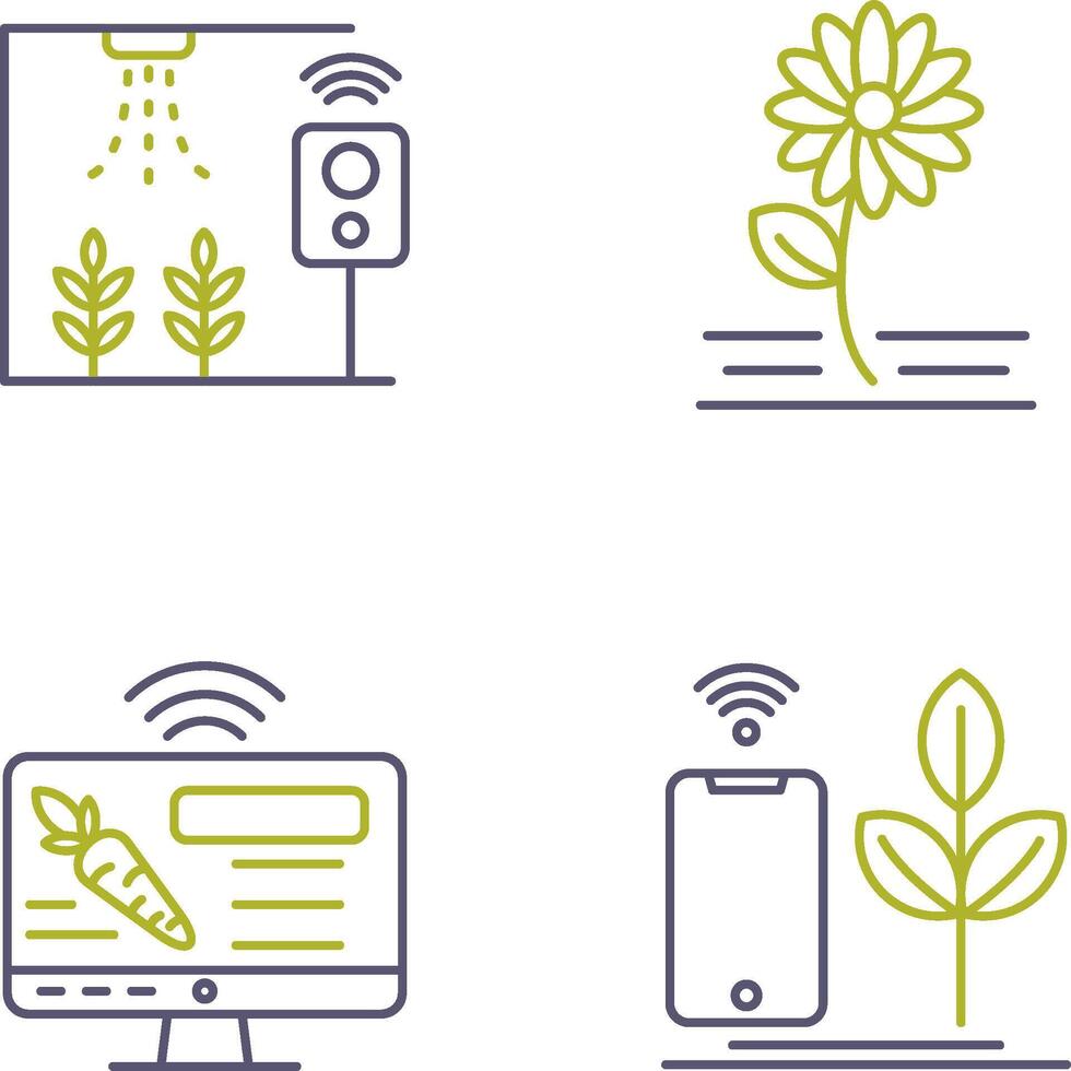 Smart Farm and Flowers Icon vector