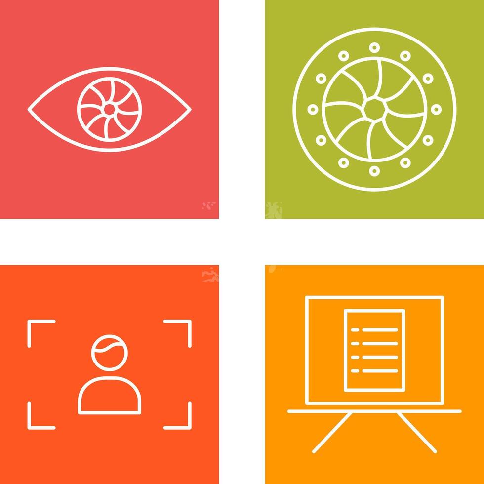 eye and optical diaphram Icon vector
