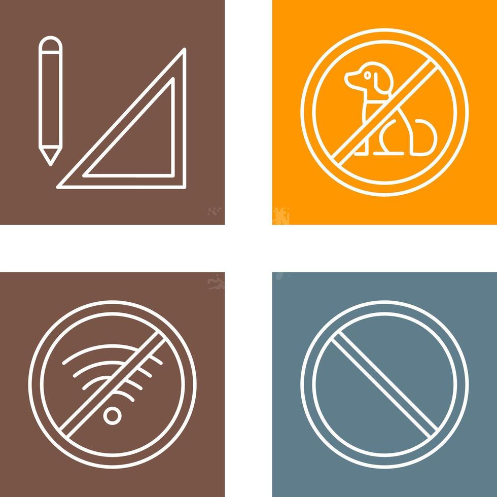 drawing tools and no pets Icon vector