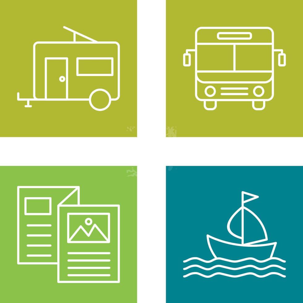 Bus and trailer Icon vector