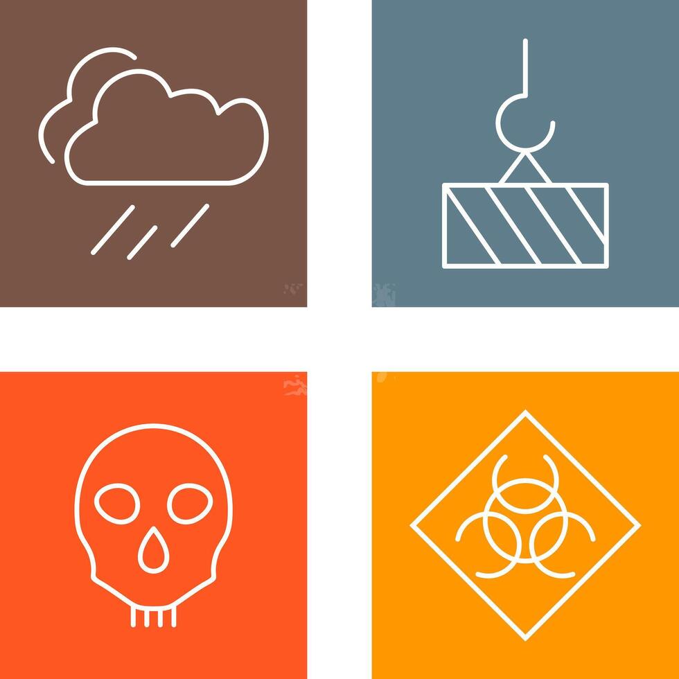 rain and heavy machinery Icon vector