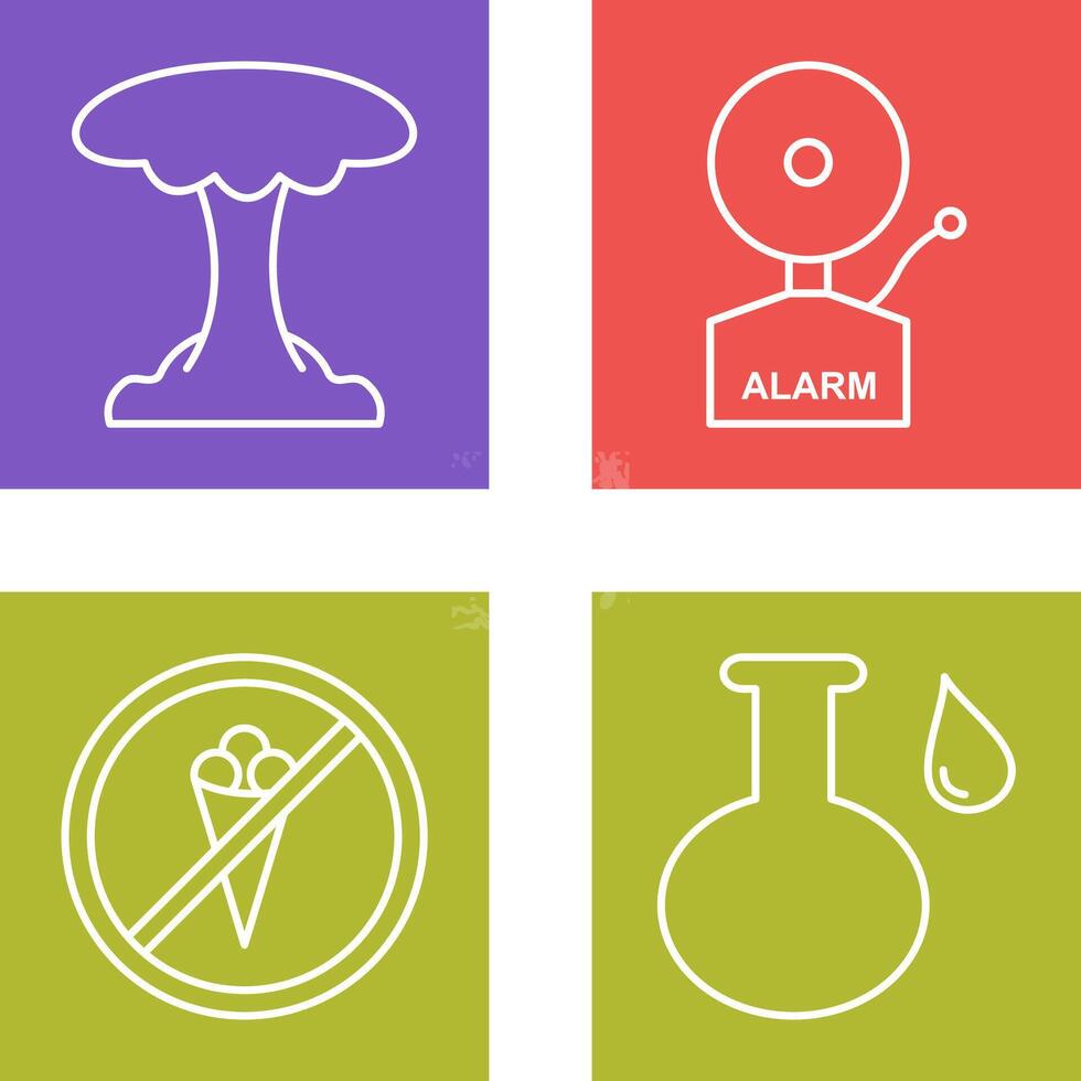 explosion and alarms Icon vector
