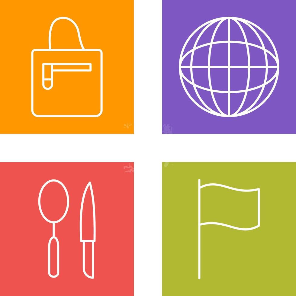 handbag and globe Icon vector