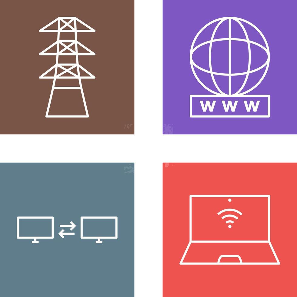 tower and world wide web Icon vector