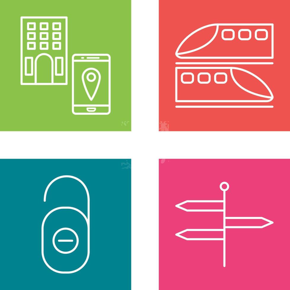 find hotel and train Icon vector