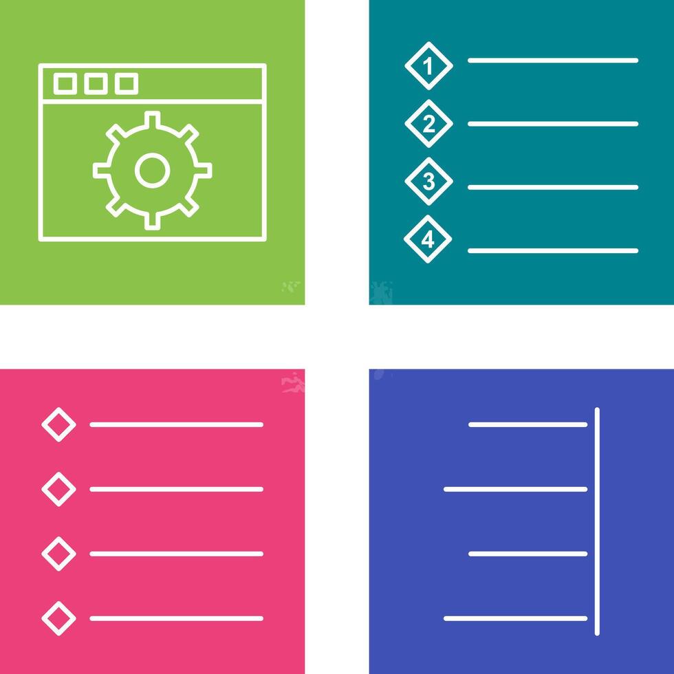 settings and numbered lists Icon vector