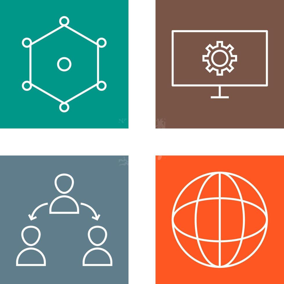 nodes and network setting Icon vector