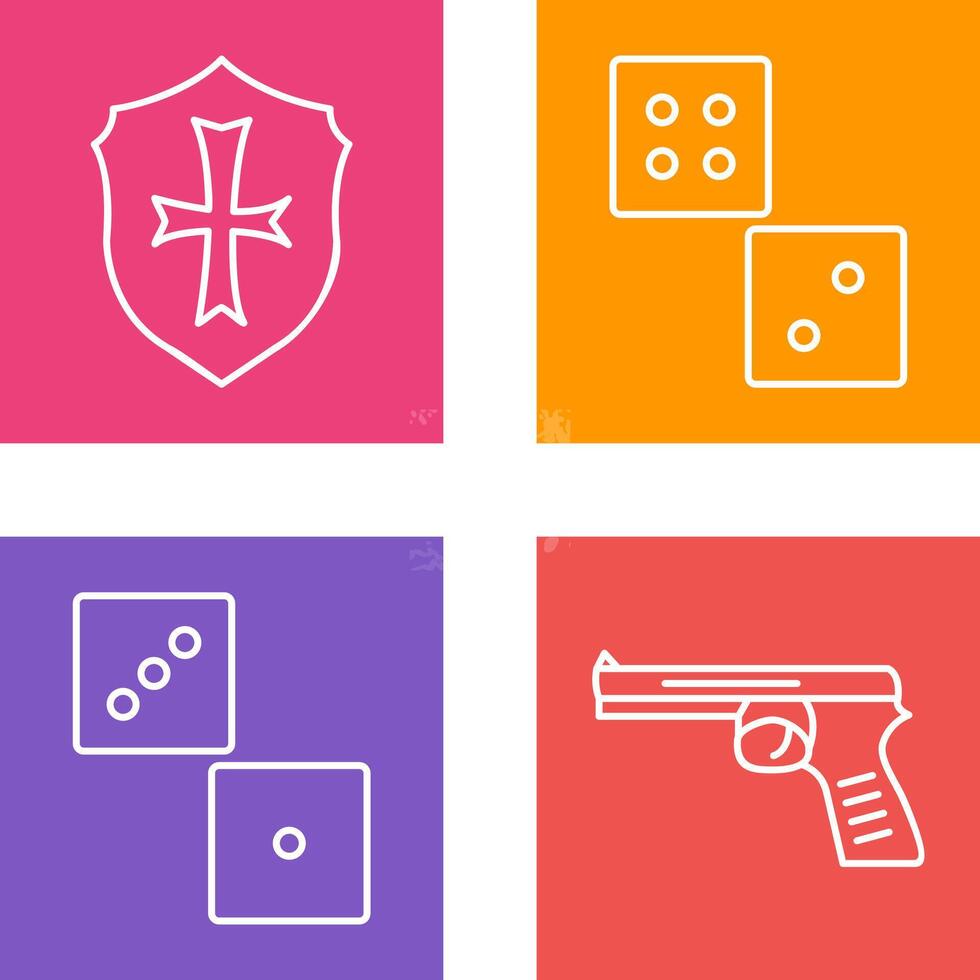 Dice and Shield Icon vector