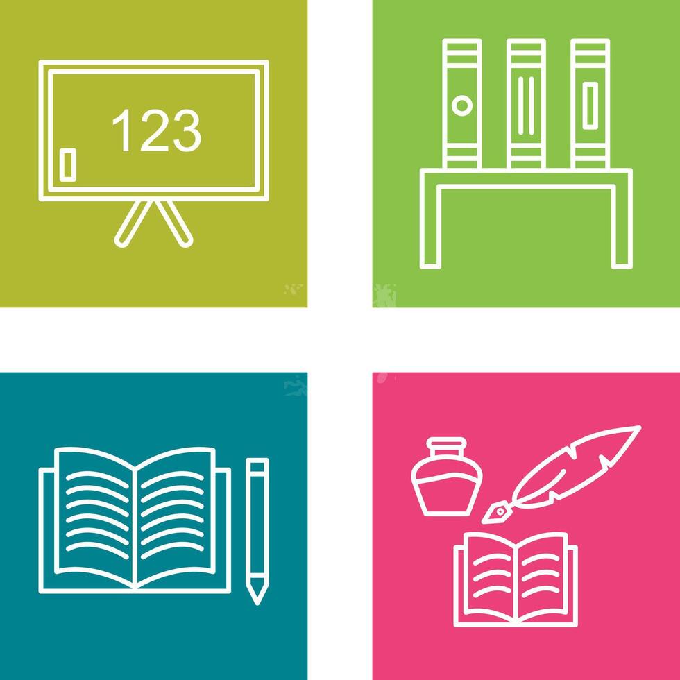 Classroom Board and Bookstand Icon vector