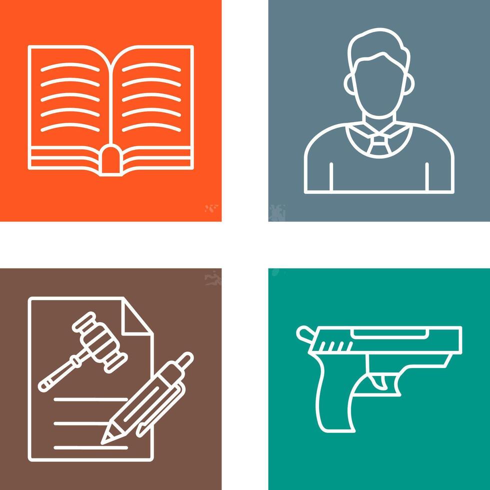 Book and Judge Icon vector