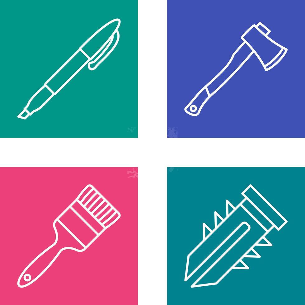 Marker and Axe Icon vector