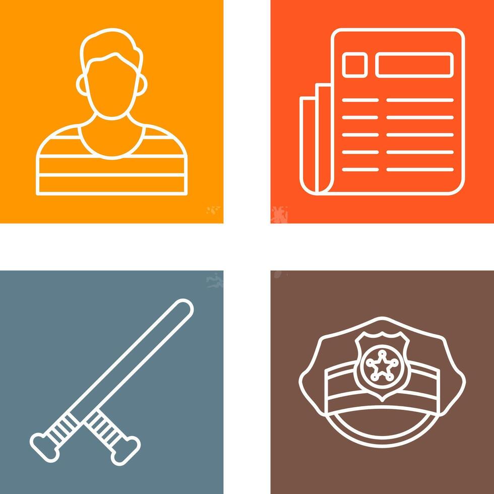 Prisioner and Newespaper Icon vector