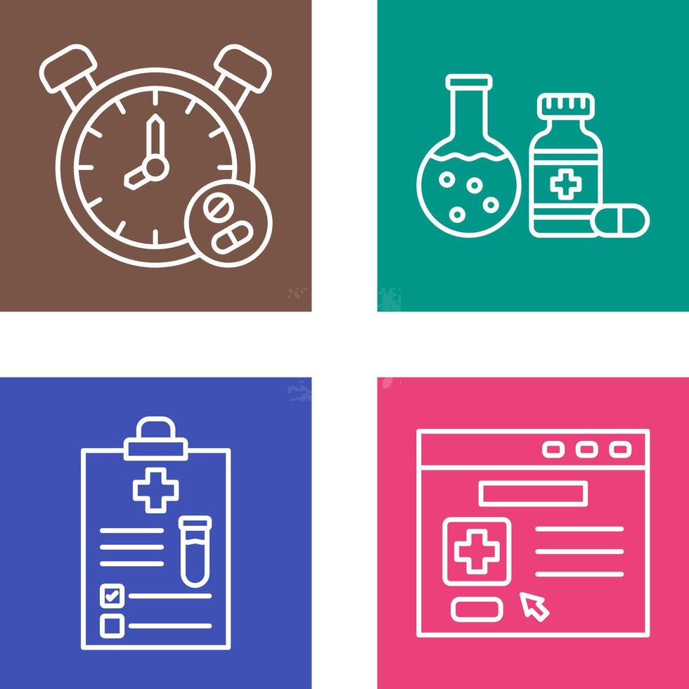 Clock and test tube Icon vector