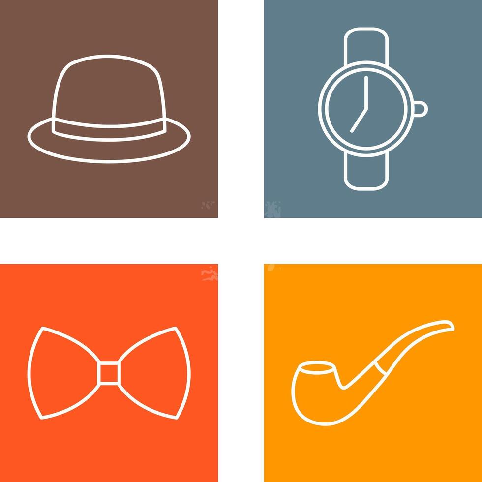 Hat and Watch Icon vector