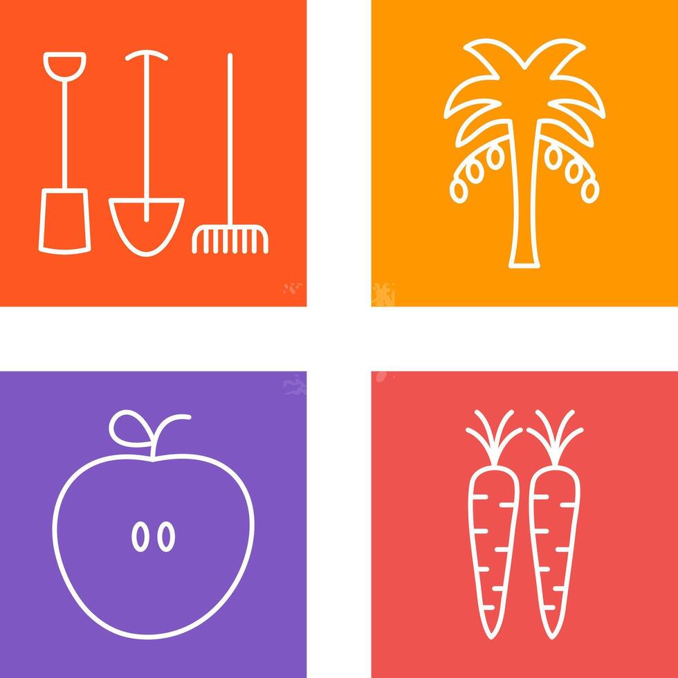 Gardening Tools and Palm tree Icon vector