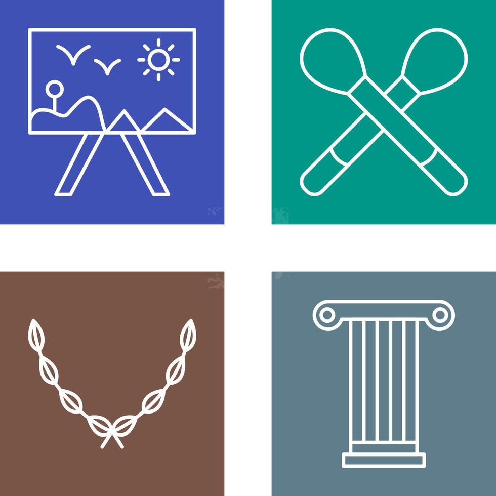 Painting of Canvvass and Brushes Icon vector