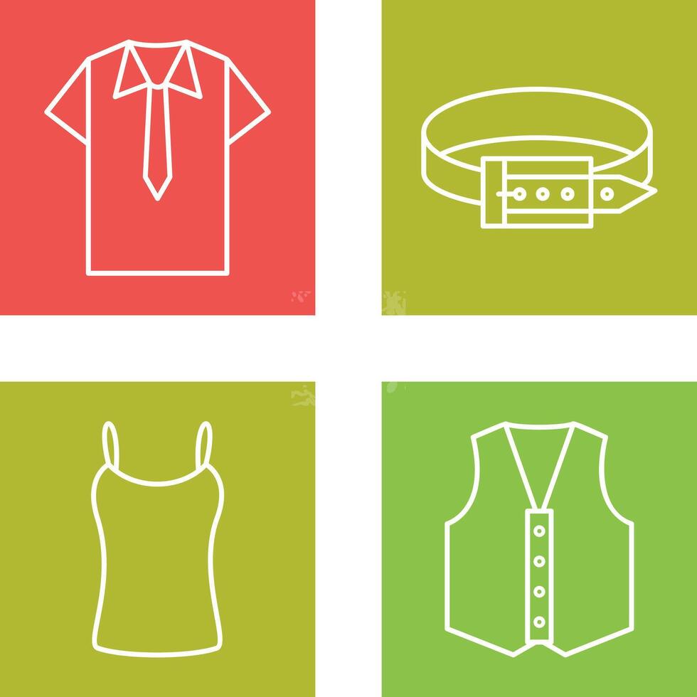 Shirt and Tie and Belt Icon vector
