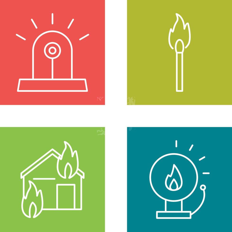 siren and lit matchstick Icon vector