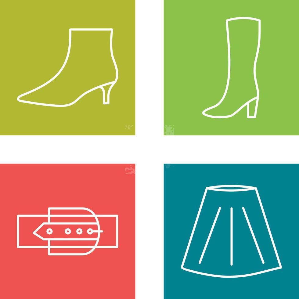 Boots with Heels and Long Boats Icon vector