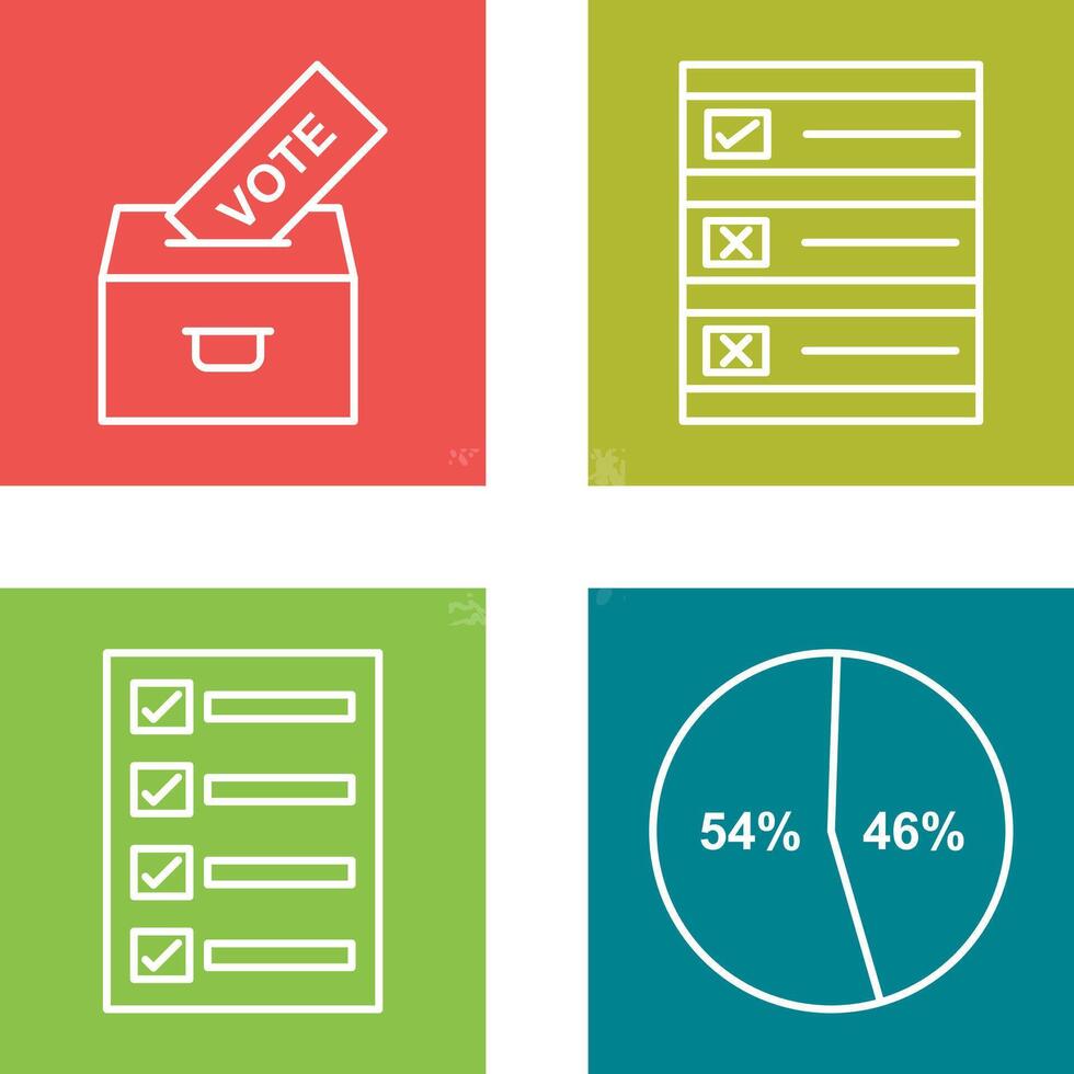 Casting Vote and Ballot Paper Icon vector