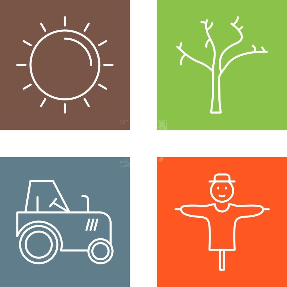 Sun and Tree Icon vector
