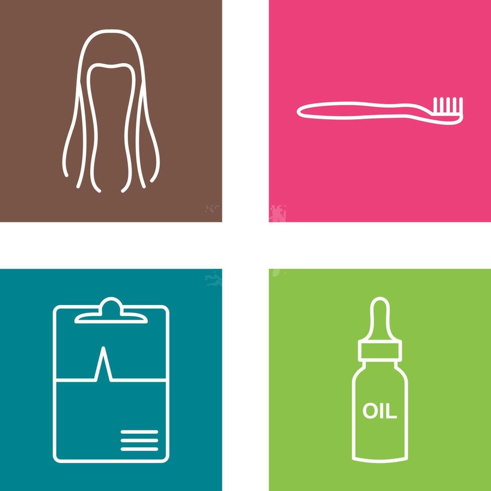 Toothbrush and Hair Icon vector