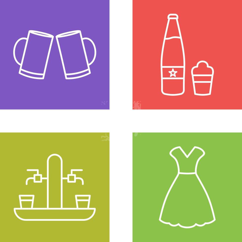 Beers Toasting and Beer Icon vector