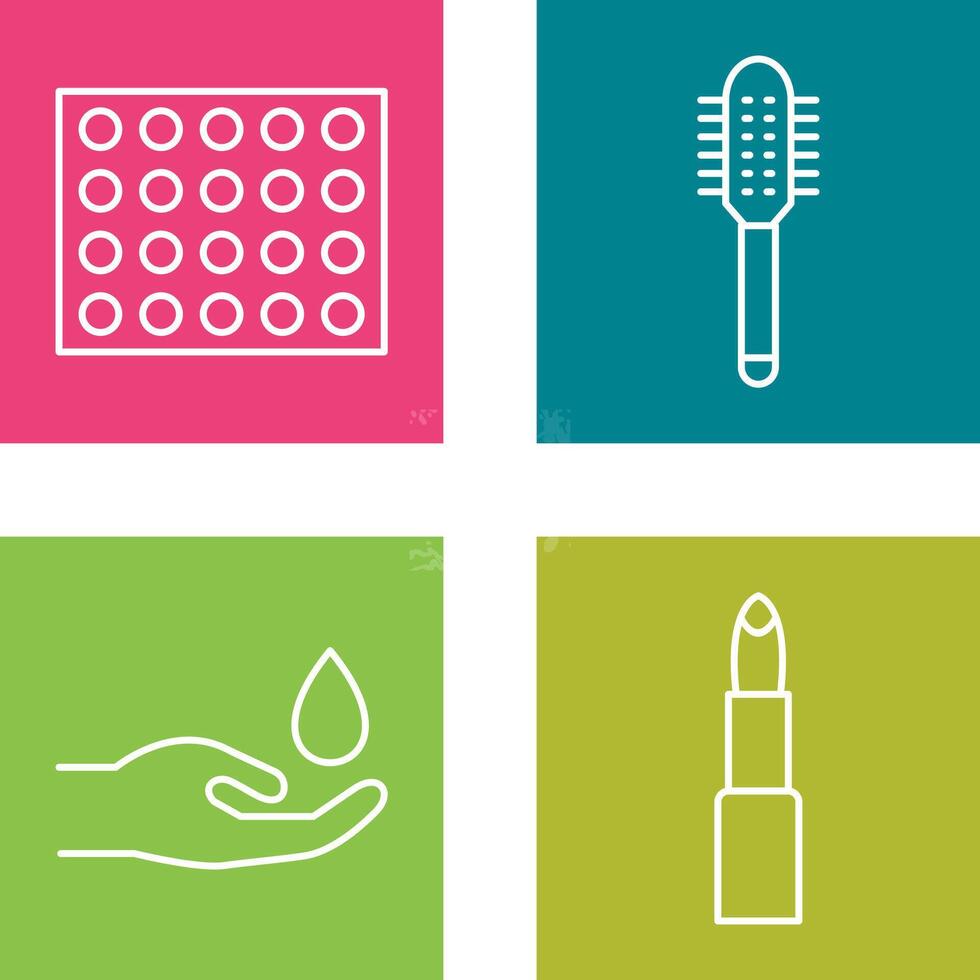 Colored Palette and Comb Icon vector