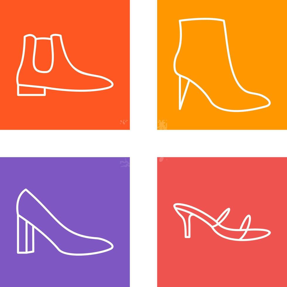 Men Boots and high heels Icon vector