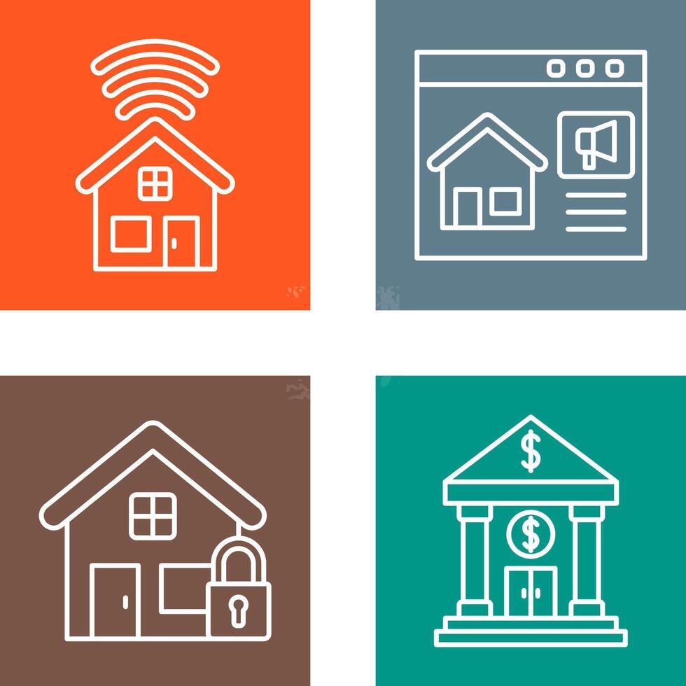 Smart house and Marketing Icon vector