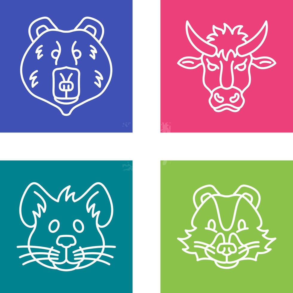 Polar Bear and Bison Icon vector