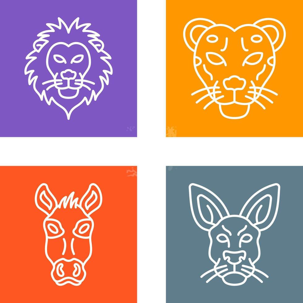 Lion and Cheetah Icon vector