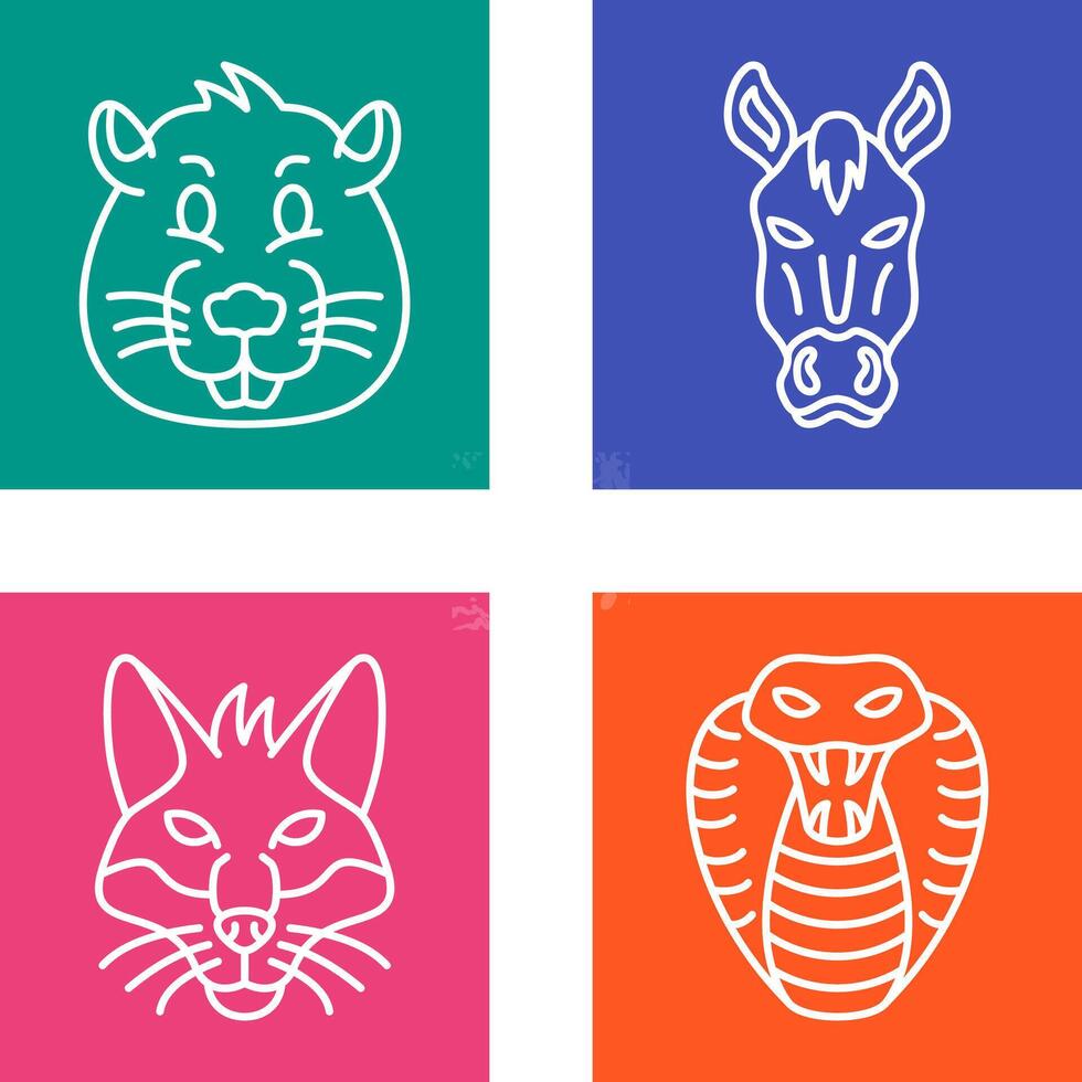 Beaver and Horse Icon vector